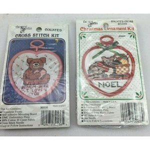 The New Berlin Counted Cross Stitch Complete Kits Bear I Love You Noel Christmas